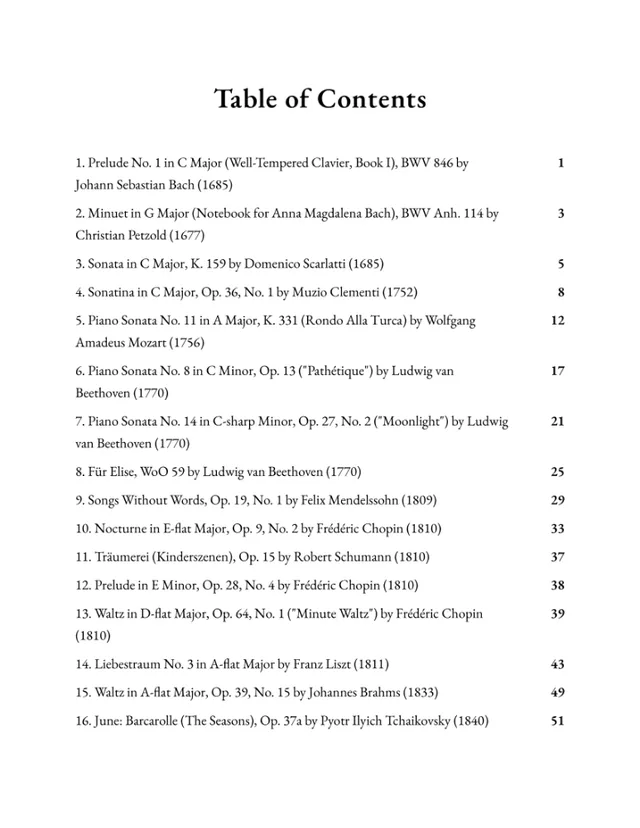 Sample score page 1 from The Timeless Voice of Piano